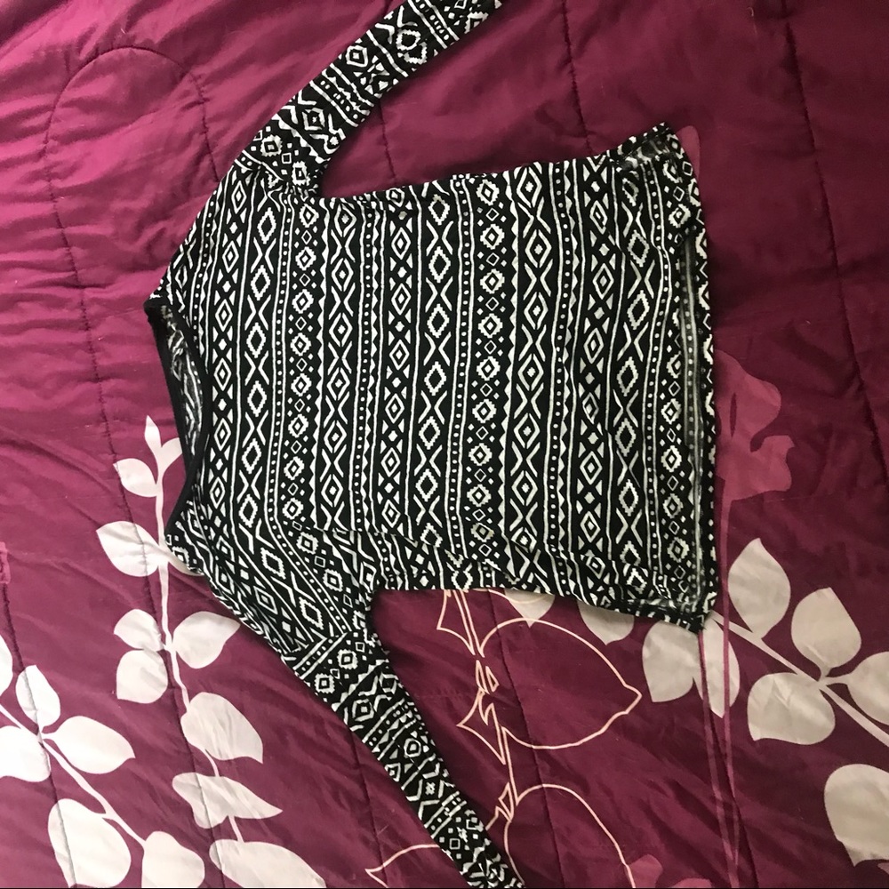 Justice black and white long sleeve size 14
